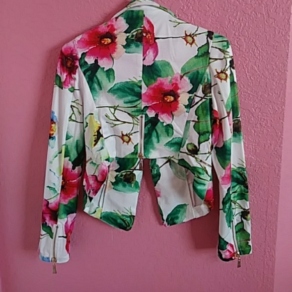 NWT Bright Pink&Green Floral Blazer - Picture 2 of 5